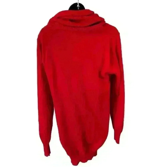 Vintage 80's Daniel Caron 100% Cashmere Red Sweater Dress / Tunic Size S - Picture 4 of 5